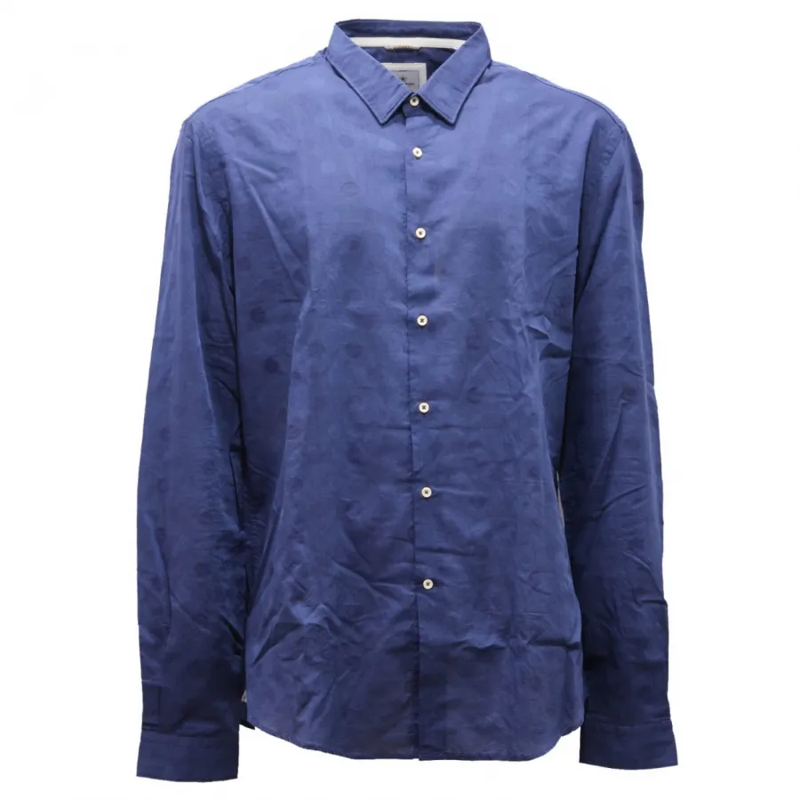0763AI camicia uomo PORTOFIORI man shirt cotton textured blue