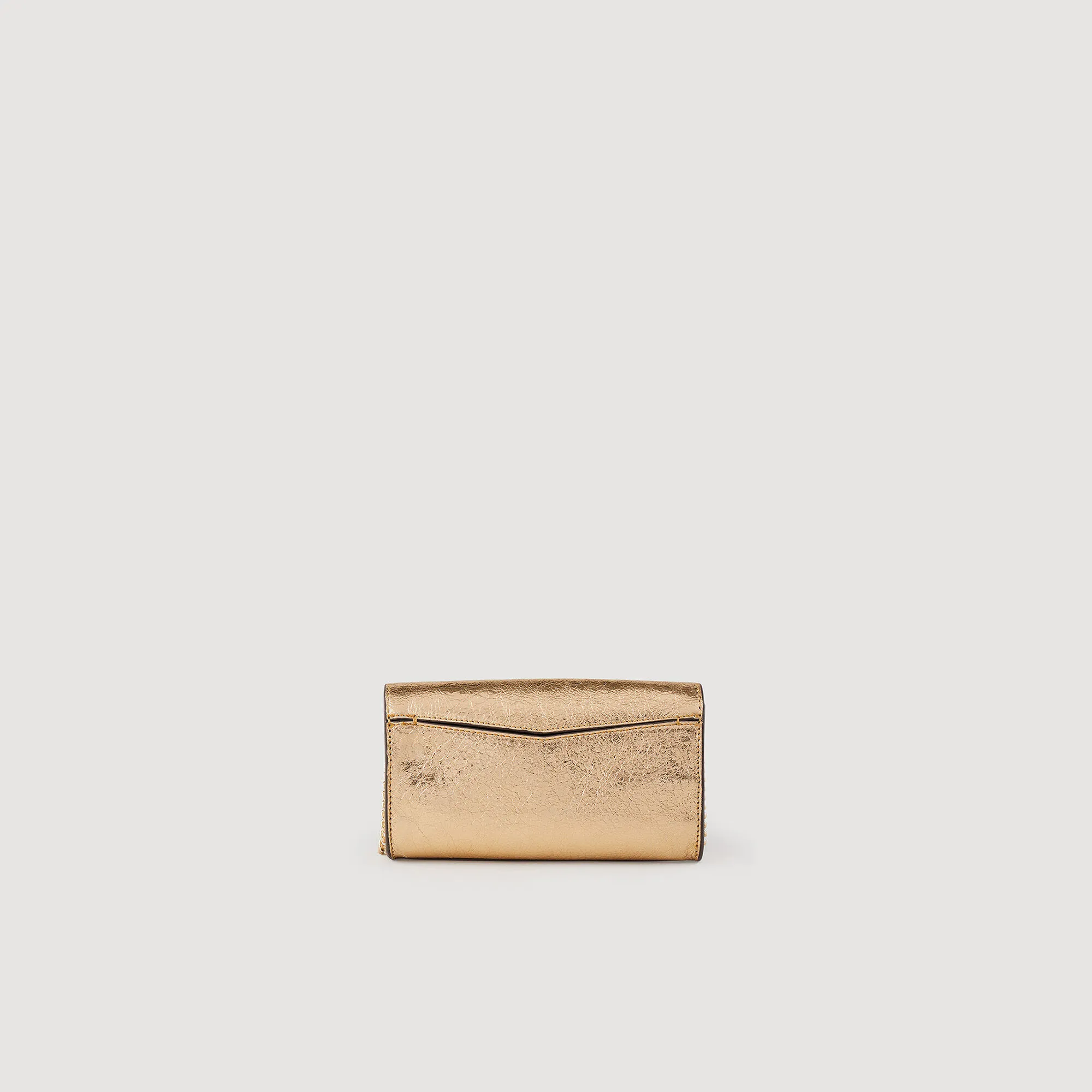 Borsa a pochette in pelle dorata