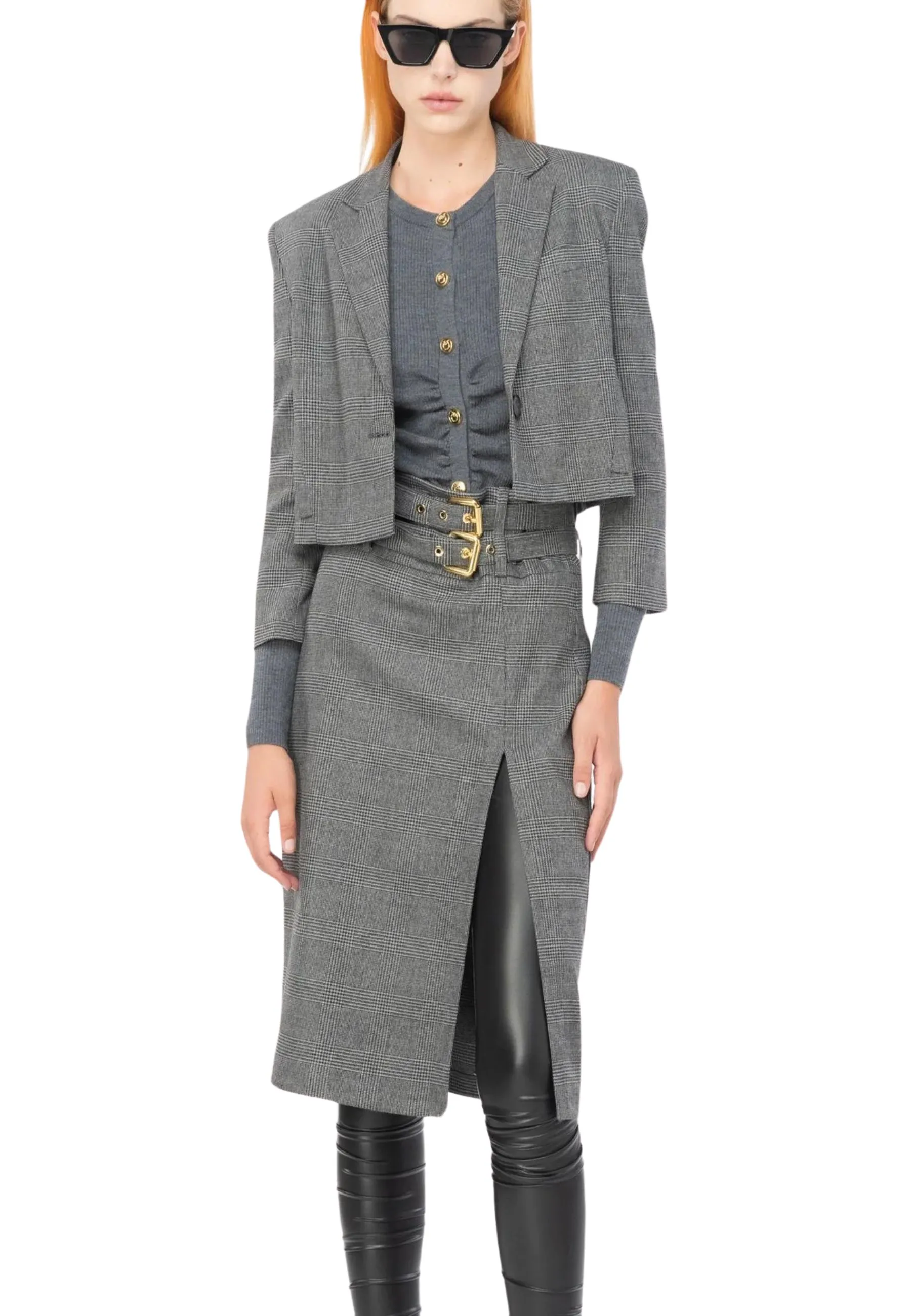 Cardigan aderente a costine