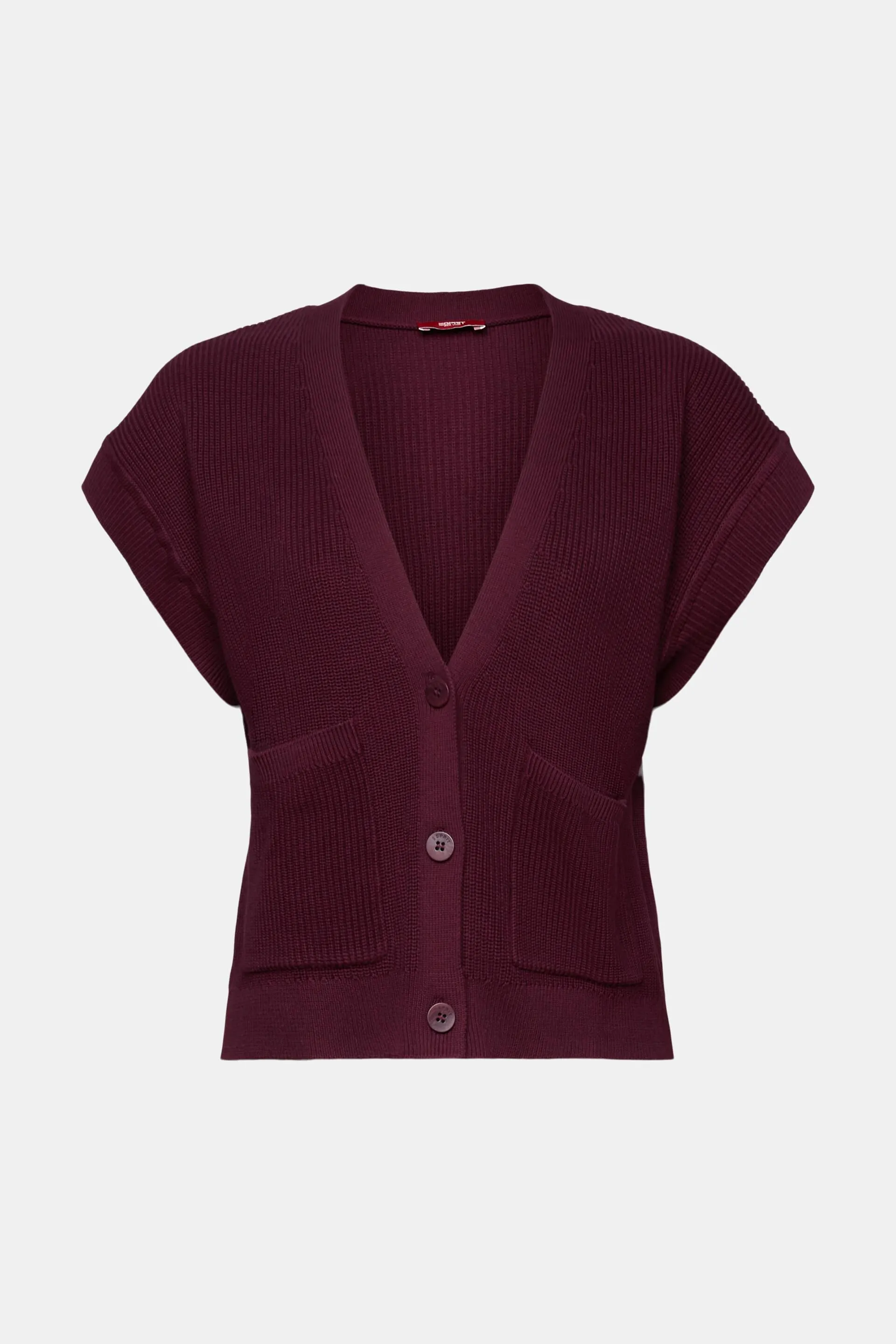 Cardigan smanicato, 100% cotone