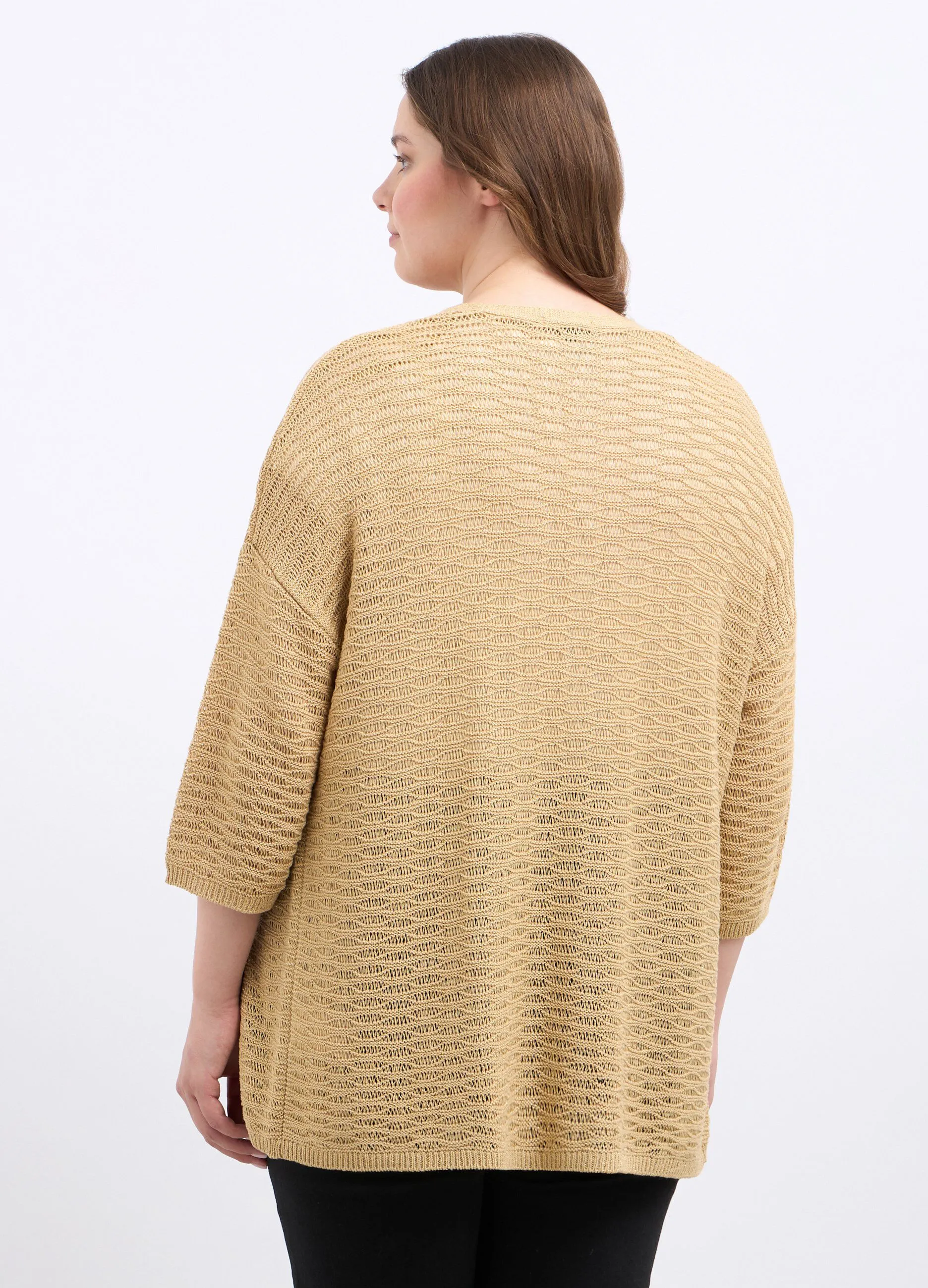Cardigan tricot aperto donna curvy