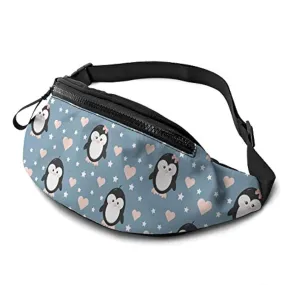Marsupio per uomo donna,simpatico marsupio a forma di cuore di pinguino con cintura regolabile tasca a tracolla borsa a tracolla