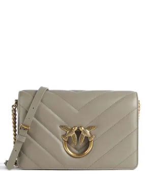  Pinko Love Click Classic Borsa a tracolla pelle di pecora taupe  