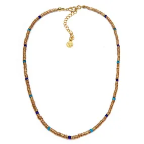 Vestopazzo Collana Mini Paillettes Ottone Blu